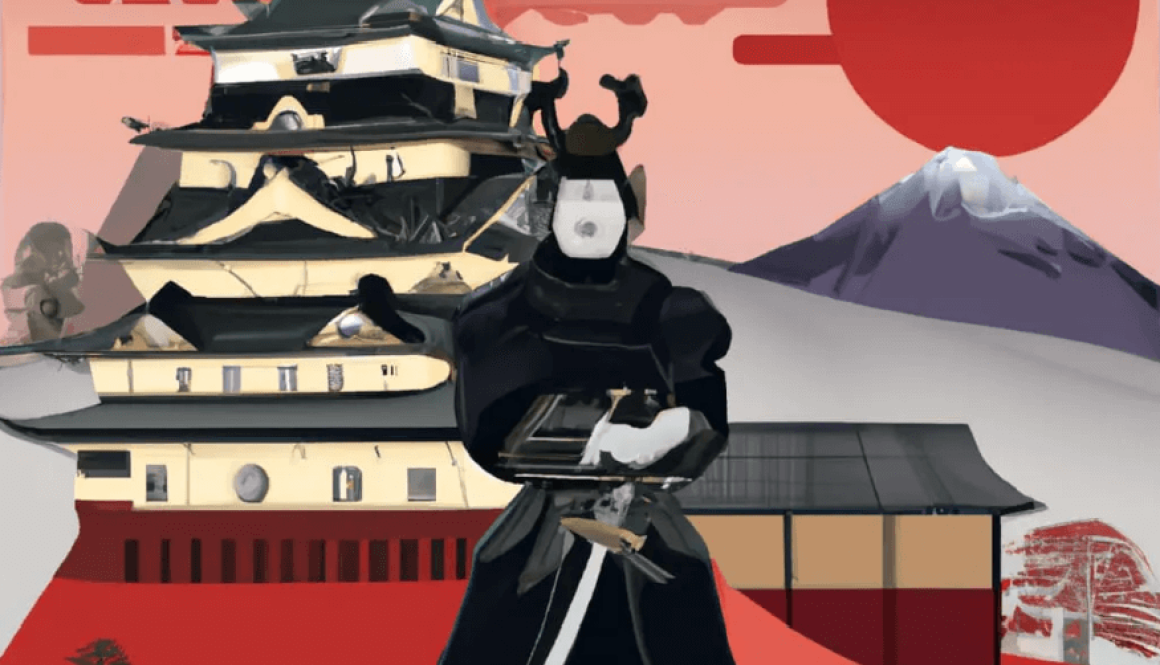 abstract-samurai-guarding-castle