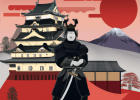 abstract-samurai-guarding-castle