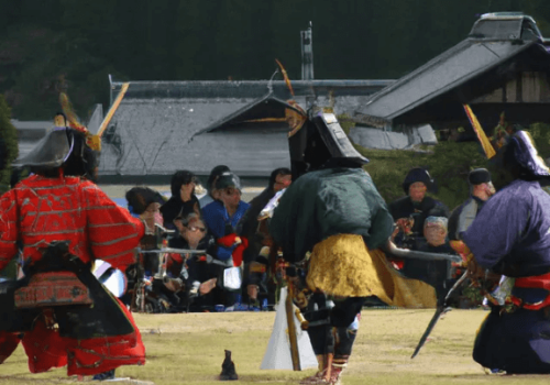 samurai-battle with spectators