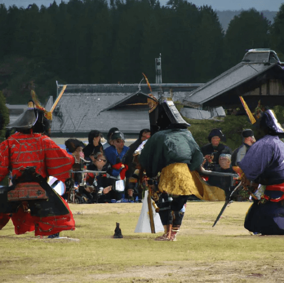samurai-battle with spectators