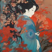 illustration-woman-kimono-standing-forest-1