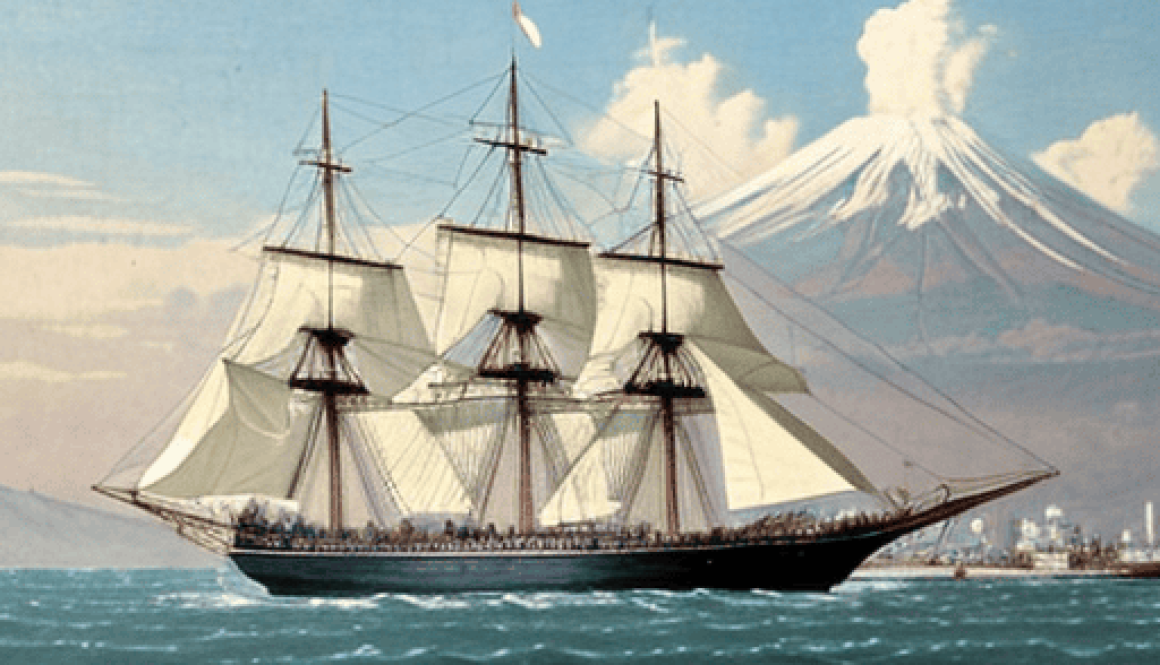 Illustration of Commodore Perry Arrival in Japan